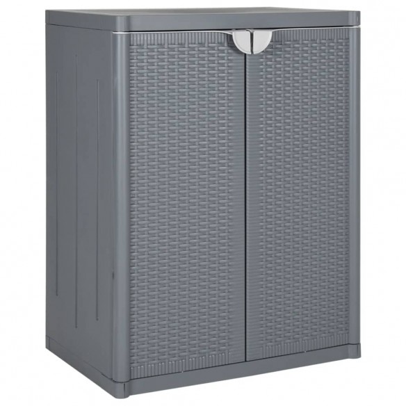 Armoire de rangement de jardin gris 65x45x88 cm PP rotin