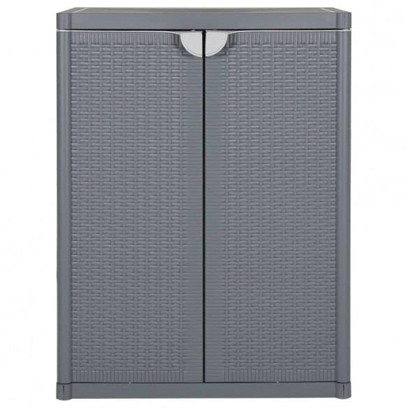 Armoire de rangement de jardin gris 65x45x88 cm PP rotin