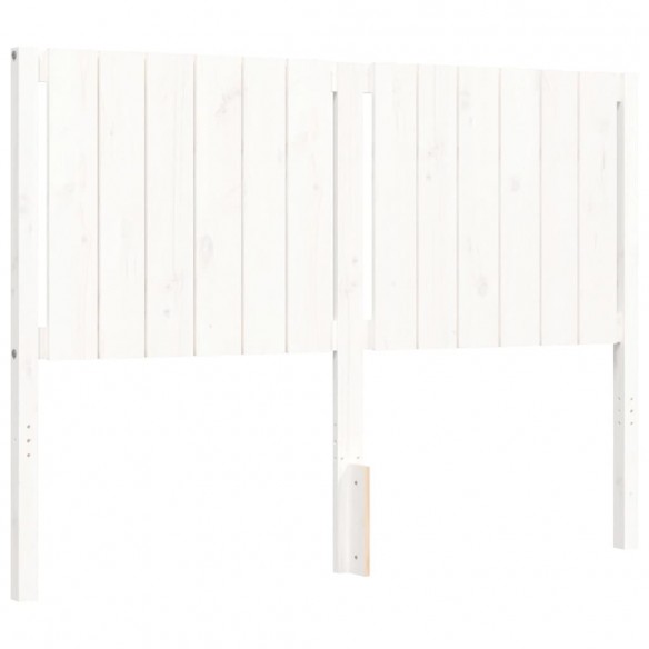 Cadre de lit avec tête de lit blanc 140x190 cm bois massif