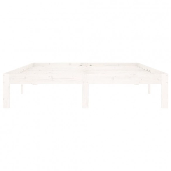 Cadre de lit Blanc Bois de pin massif 140x200 cm