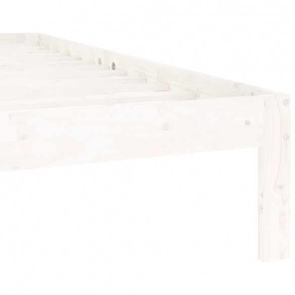 Cadre de lit Blanc Bois de pin massif 140x200 cm