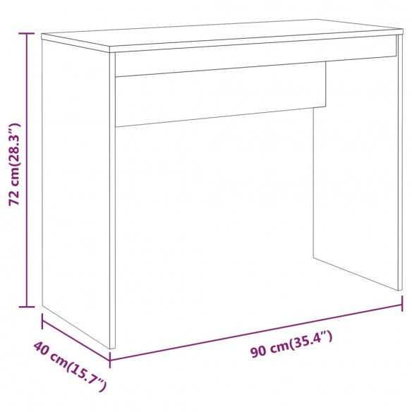 Bureau Sonoma gris 90x40x72 cm Bois d'ingénierie