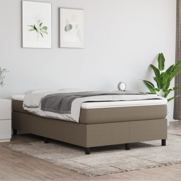 Cadre de lit avec matelas Taupe 120x200 cm Tissu