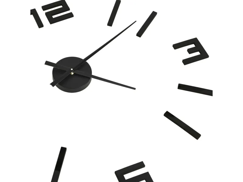 Horloge murale 3D Design moderne Noir 100 cm XXL