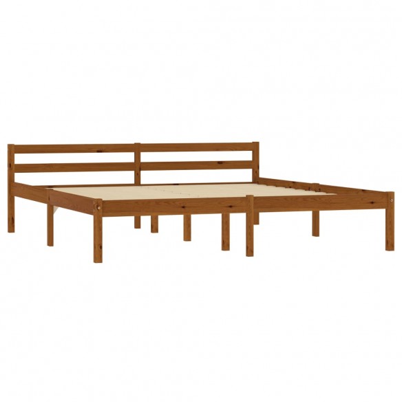 Cadre de lit Marron miel Bois de pin massif 160 x 200 cm