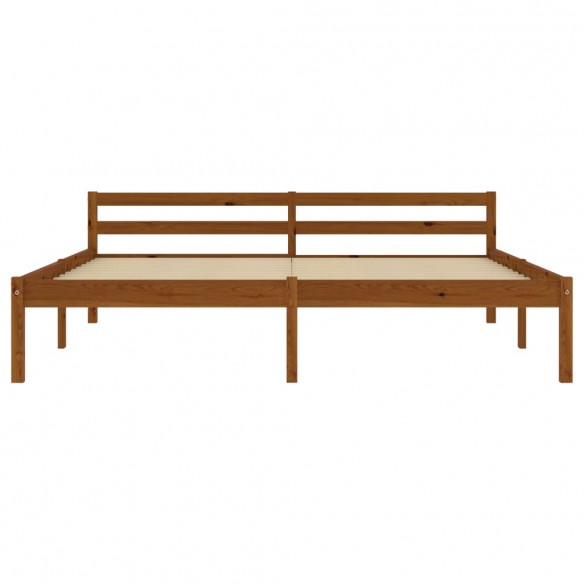 Cadre de lit Marron miel Bois de pin massif 160 x 200 cm