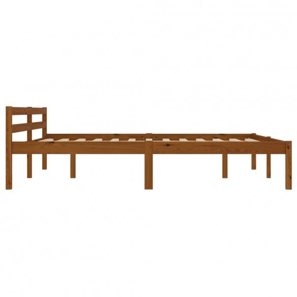 Cadre de lit Marron miel Bois de pin massif 160 x 200 cm