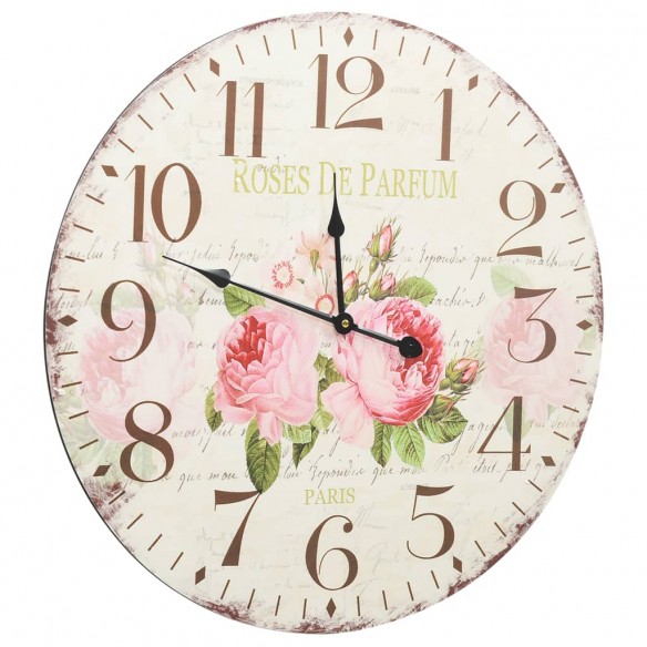 Horloge murale vintage Fleur 60 cm