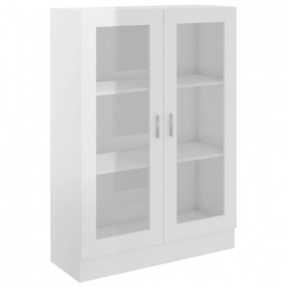 Armoire à vitrine Blanc brillant 82,5x30,5x115 cm Aggloméré