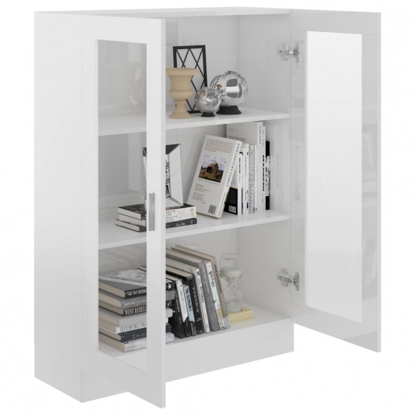 Armoire à vitrine Blanc brillant 82,5x30,5x115 cm Aggloméré