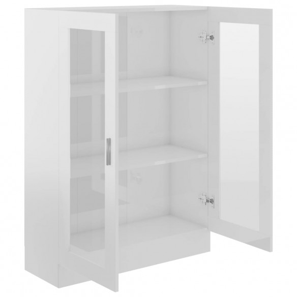 Armoire à vitrine Blanc brillant 82,5x30,5x115 cm Aggloméré