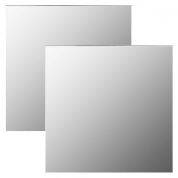 Miroirs muraux 2 pcs 50x50 cm Carré Verre