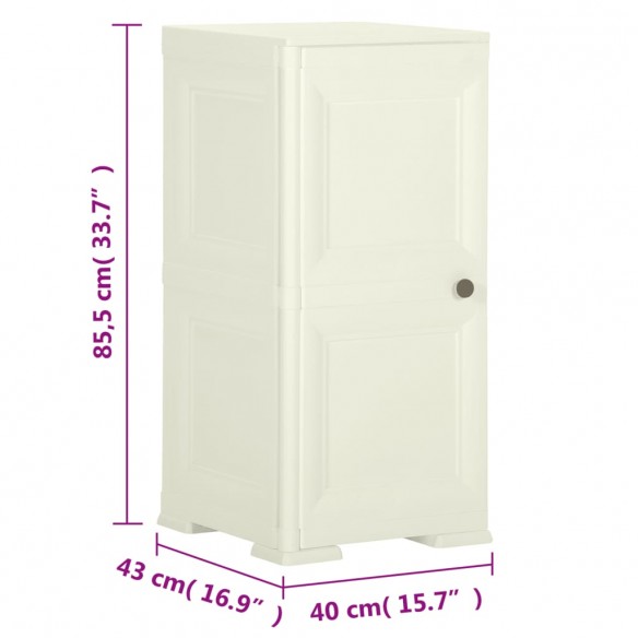 Armoire plastique 40x43x85,5 cm design bois glace à la vanille