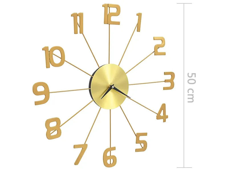 Horloge murale Métal 50 cm Doré