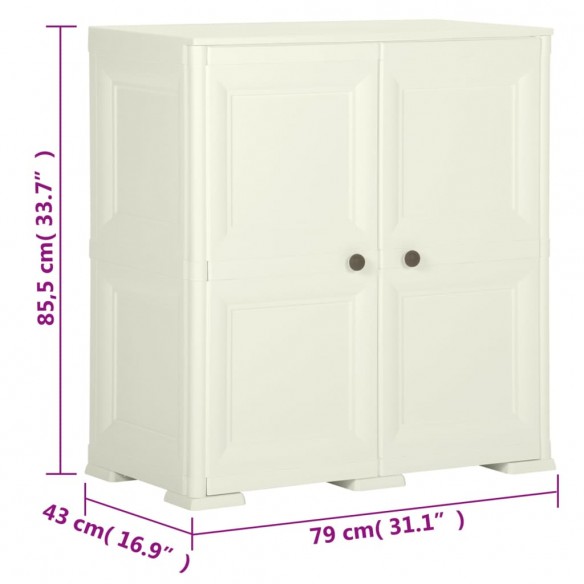 Armoire plastique 79x43x85,5 cm design bois glace à la vanille