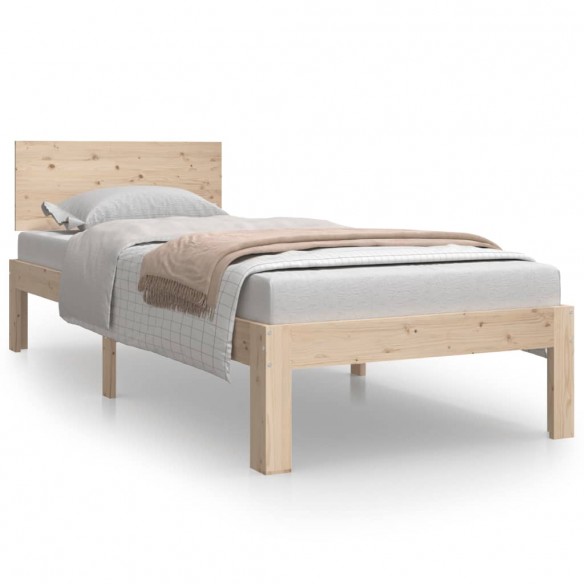 Cadre de lit bois massif 75x190 cm petit simple