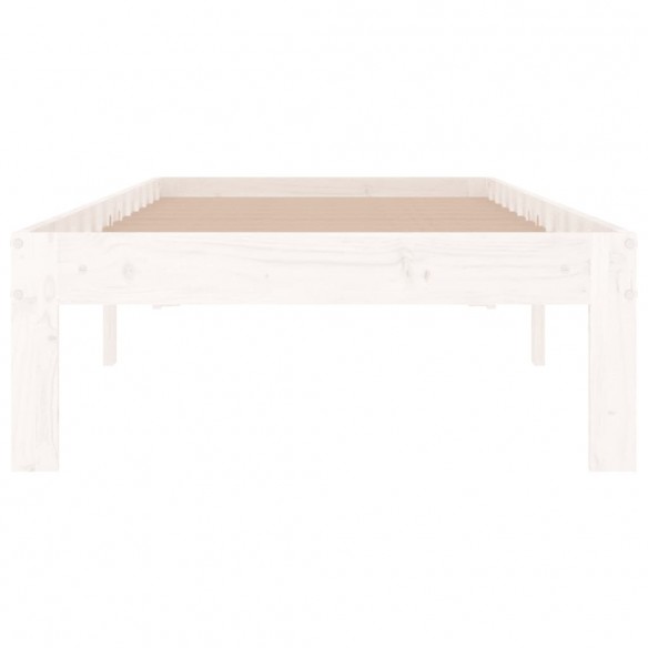 Cadre de lit Blanc Bois massif 75x190 cm Petit simple