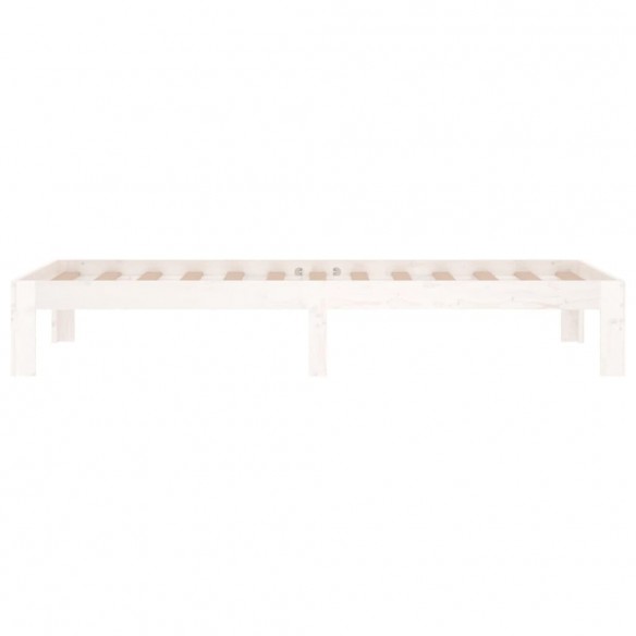 Cadre de lit Blanc Bois massif 75x190 cm Petit simple