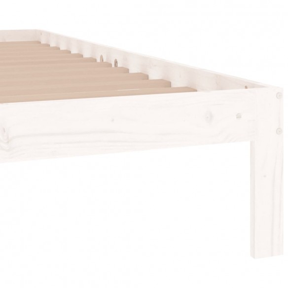 Cadre de lit Blanc Bois massif 75x190 cm Petit simple