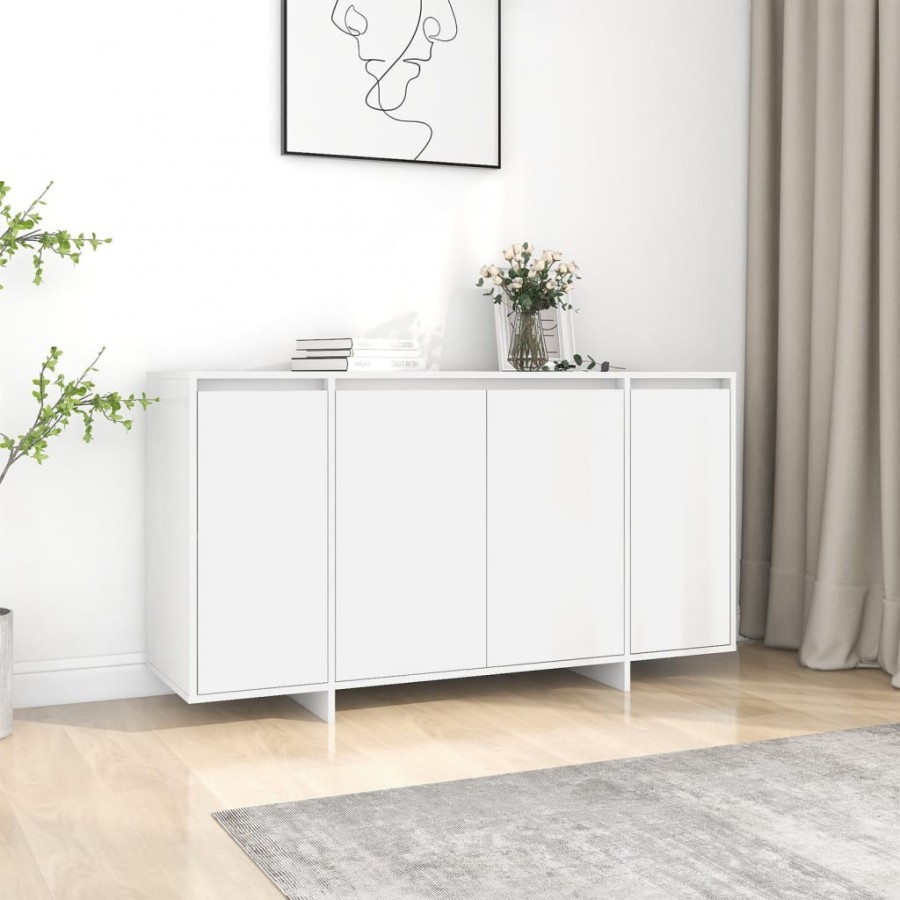 Buffet blanc 135x41x75 cm bois d'ingénierie