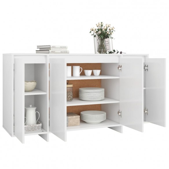 Buffet blanc 135x41x75 cm bois d'ingénierie