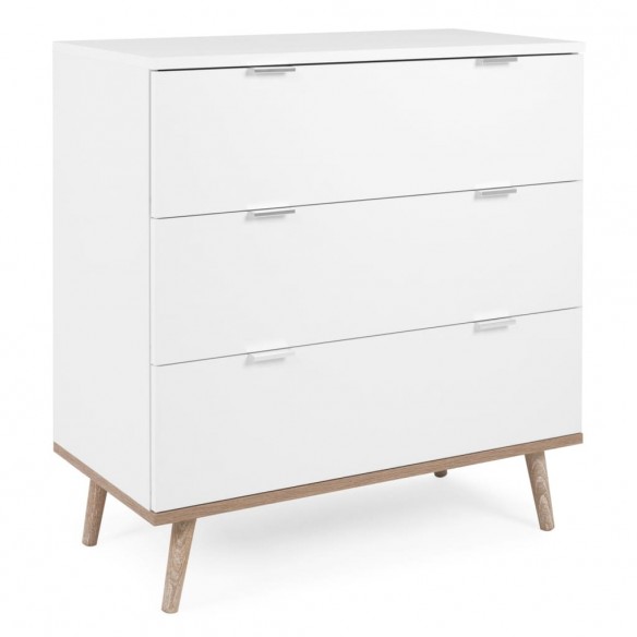 Finori Commode Göteborg 1 Blanc et chêne Sonoma