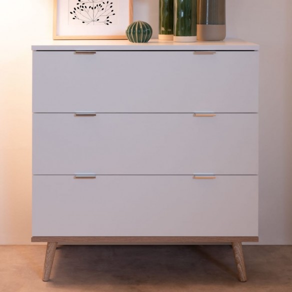 Finori Commode Göteborg 1 Blanc et chêne Sonoma