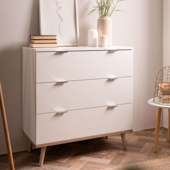 Finori Commode Göteborg 1 Blanc et chêne Sonoma