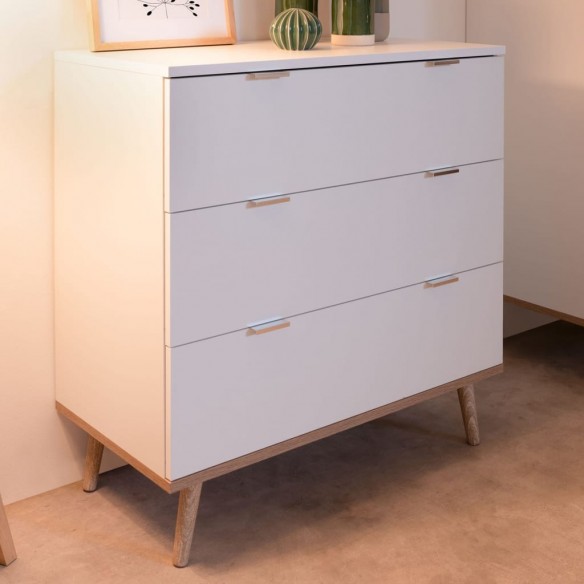 Finori Commode Göteborg 1 Blanc et chêne Sonoma