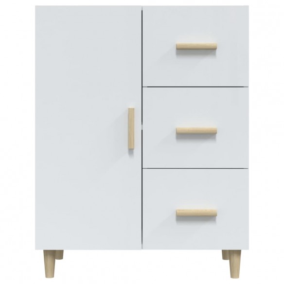 Buffet Blanc brillant 69,5x34x90 cm Bois d'ingénierie