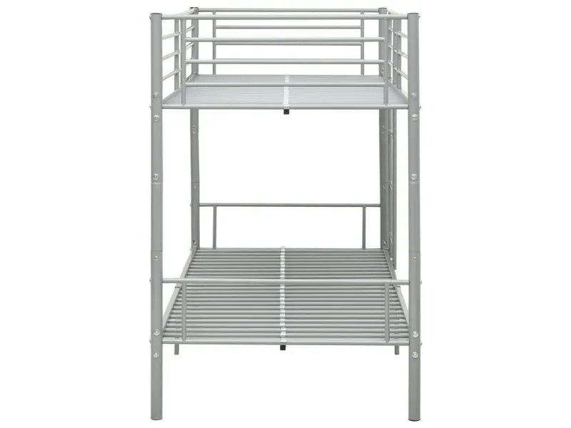 Lit superposé Gris Métal 90x200 cm