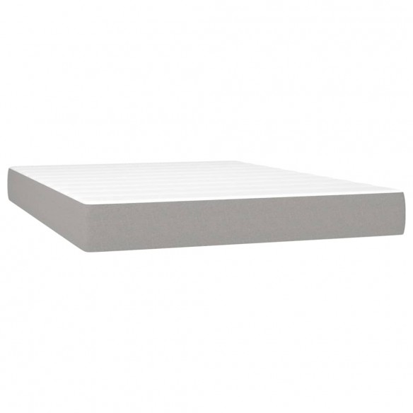 Cadre de lit avec matelas Gris clair 160x200cm Tissu