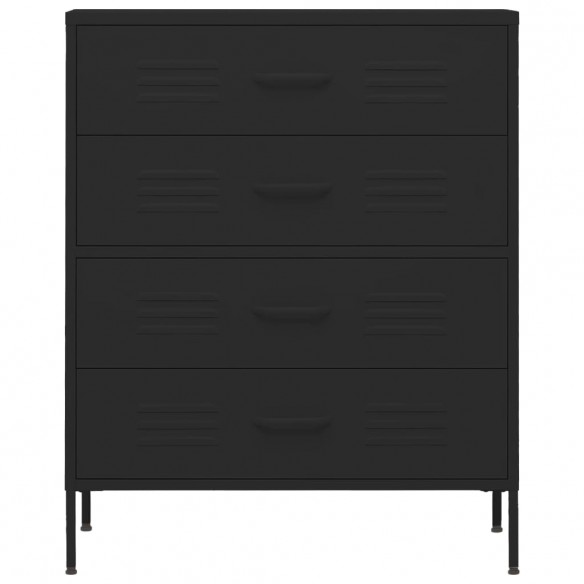 Commode Noir 80x35x101,5 cm Acier