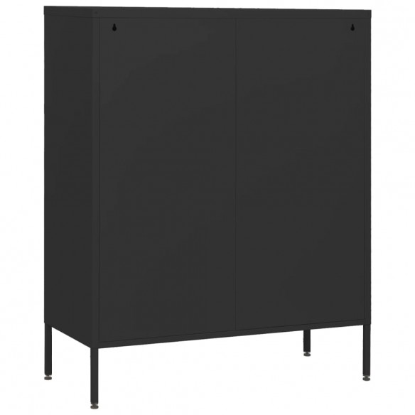 Commode Noir 80x35x101,5 cm Acier