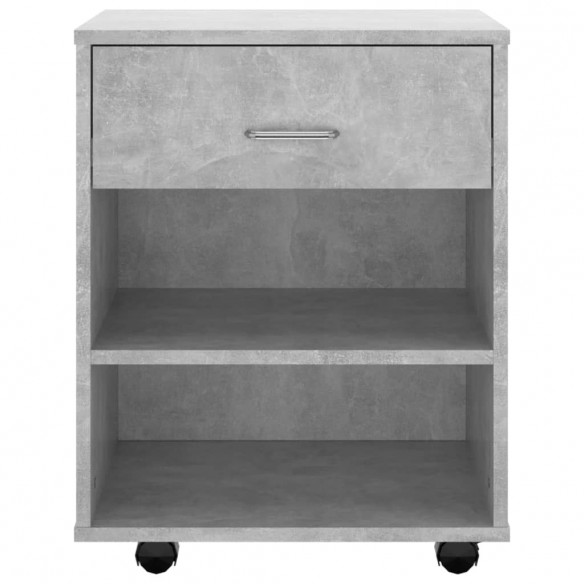 Armoire à roulettes Gris béton 46x36x59 cm Aggloméré