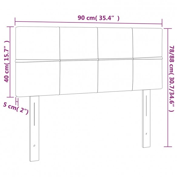 Tête de lit Gris foncé 90x5x78/88 cm Tissu