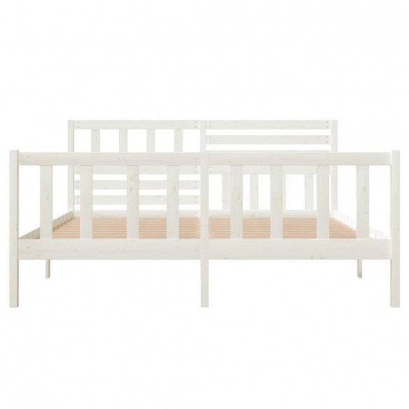 Cadre de lit Blanc Bois massif 140x190 cm