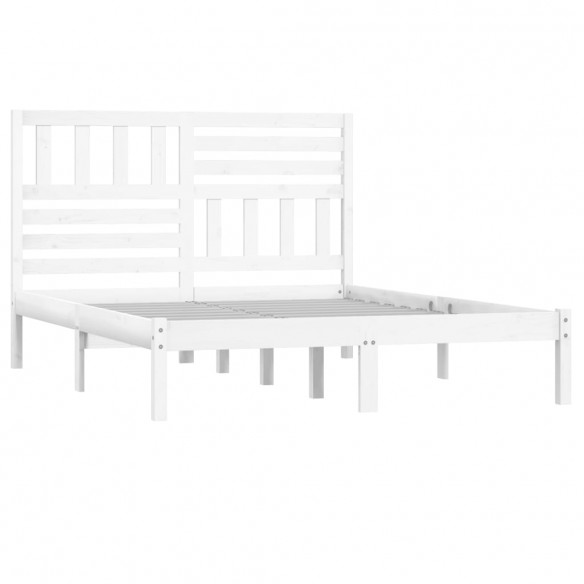 Cadre de lit Blanc Bois de pin massif 140x190 cm