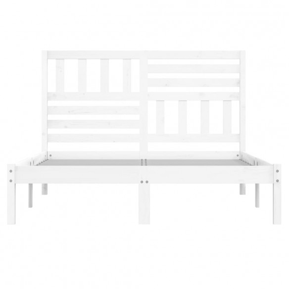 Cadre de lit Blanc Bois de pin massif 140x190 cm