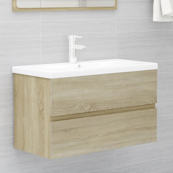 Ensemble de meubles de bain 2 pcs Chêne sonoma Aggloméré