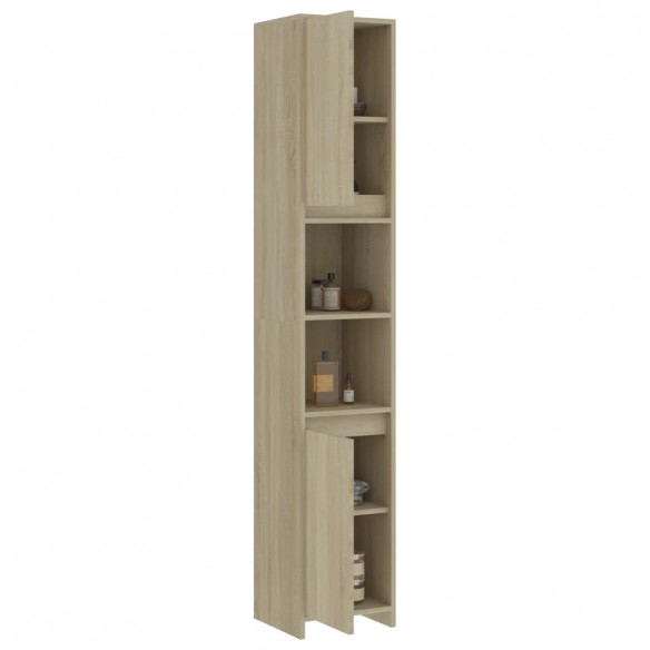 Armoire de salle de bain Chêne sonoma 30x30x183,5 cm Aggloméré