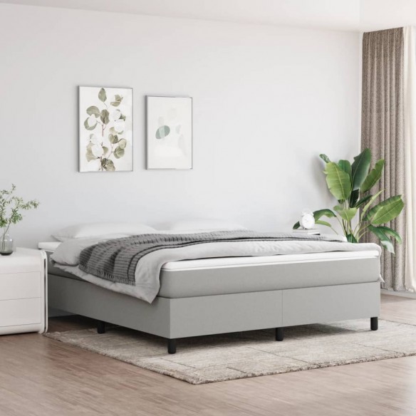 Cadre de lit avec matelas Gris clair 180x200cm Tissu