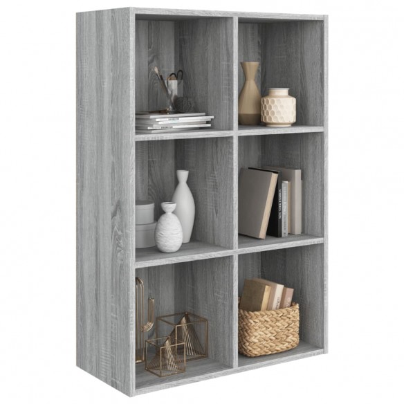 Bibliothèque/Buffet Sonoma gris 66x30x98 cm Bois d'ingénierie