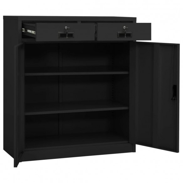 Armoire de bureau Anthracite 90x40x102 cm Acier