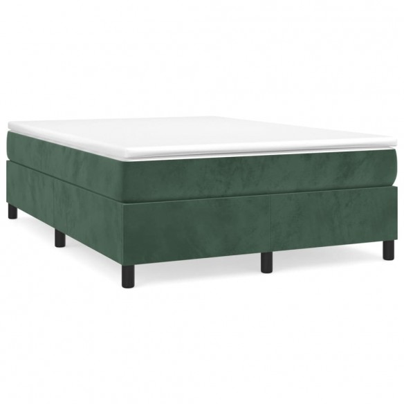 Cadre de lit Vert foncé 140x190 cm Velours