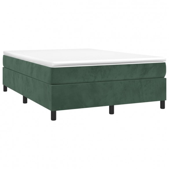 Cadre de lit Vert foncé 140x190 cm Velours