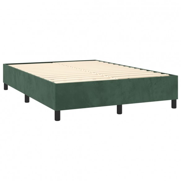 Cadre de lit Vert foncé 140x190 cm Velours