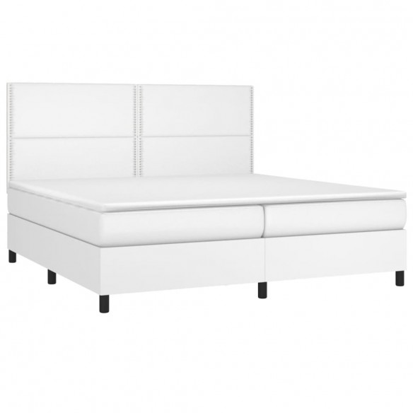 Cadre de lit avec matelas et LED Blanc 200x200 cm