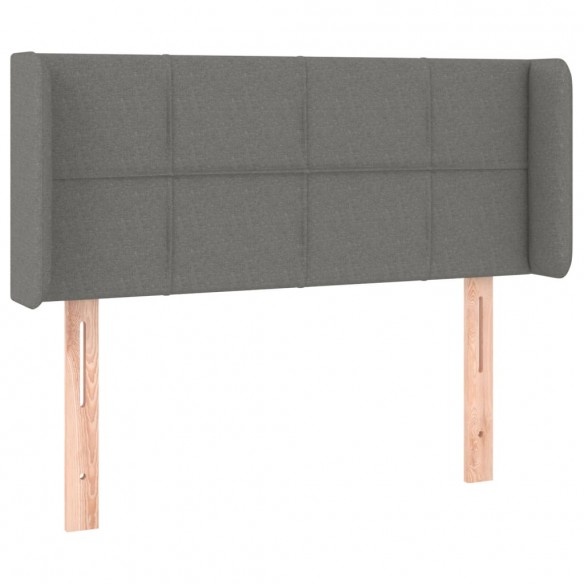 Tête de lit avec oreilles Gris foncé 83x16x78/88 cm Tissu