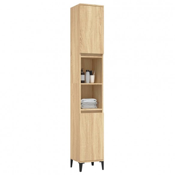 Armoire salle de bain chêne sonoma 30x30x190 cm